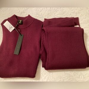 NWT House of Harlow Ribbed Sweater Knit Top and Pant Set. Size M